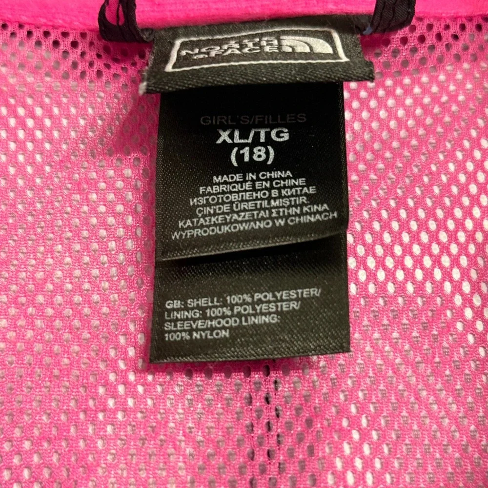 The North Face Girls XL 18 HyVent Rain Jacket Black‎ Multicolor Polka Dot Hooded
